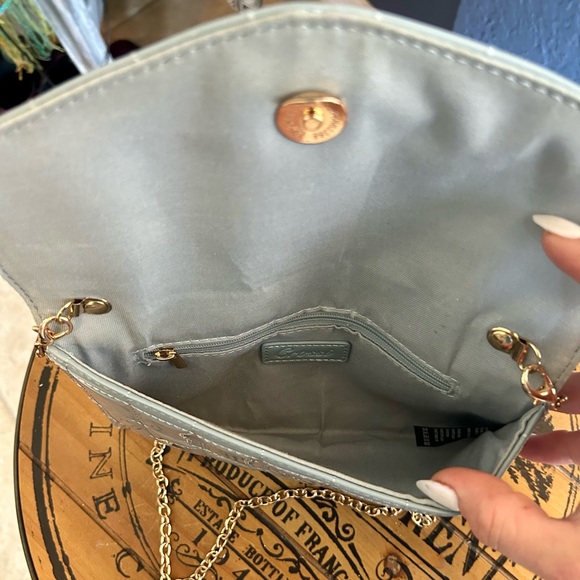 🌸🌷Crossi Blue Envelope Style Patent Puffy Quilted Crossbody Shoulder Bag Clutch - Picture 13 of 16